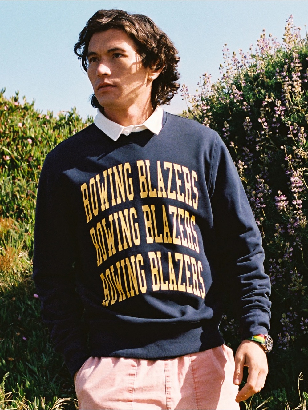 Rowing Blazers Triple Collegiate Arch Crewneck Men’s Navy Sweater Size Large